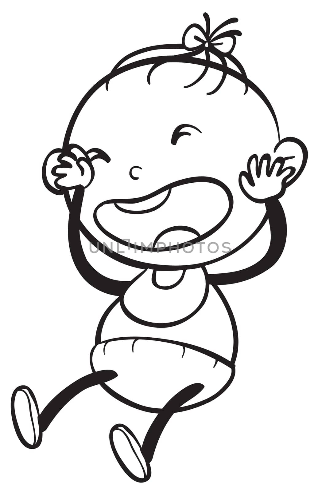 illustration of a baby sketch on a white background