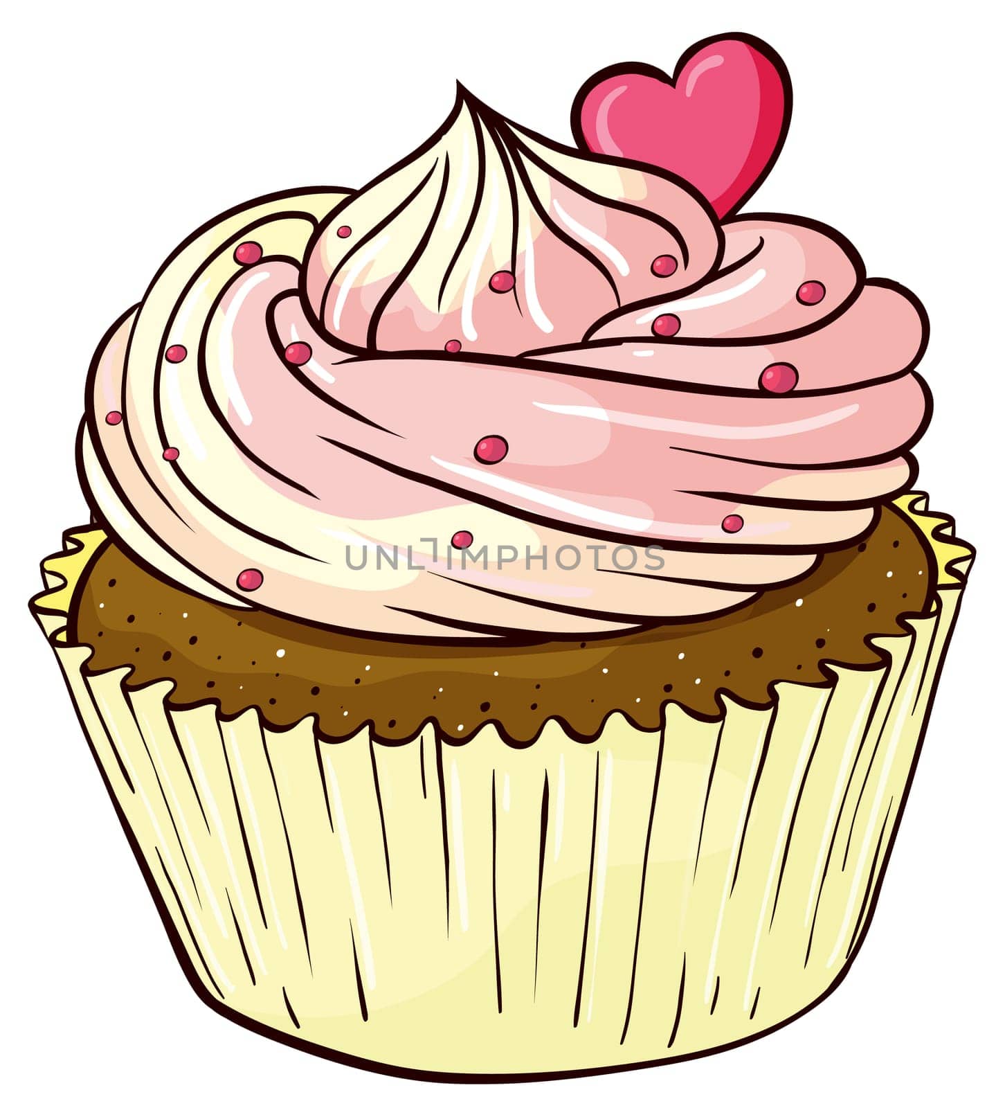Illustration of an isolated cupcake