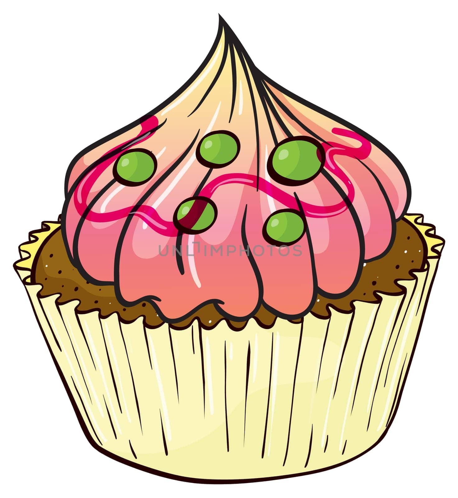 Illustration of an isolated cupcake