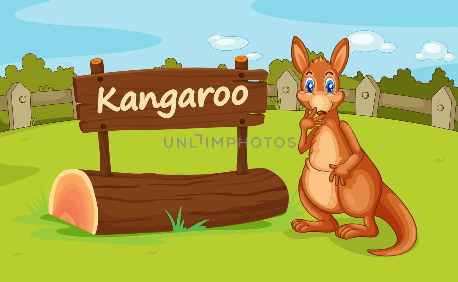 illustration of a kangaroo in a beautiful nature
