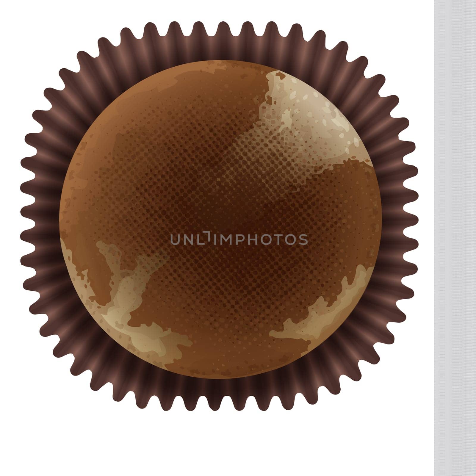 Illustration of an isolated cupcake top view
