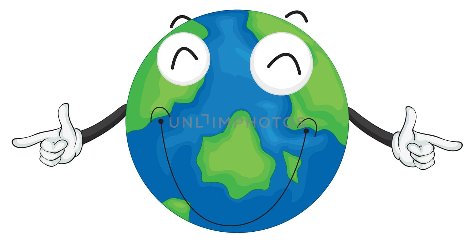 illustration of an earth planet on a white background