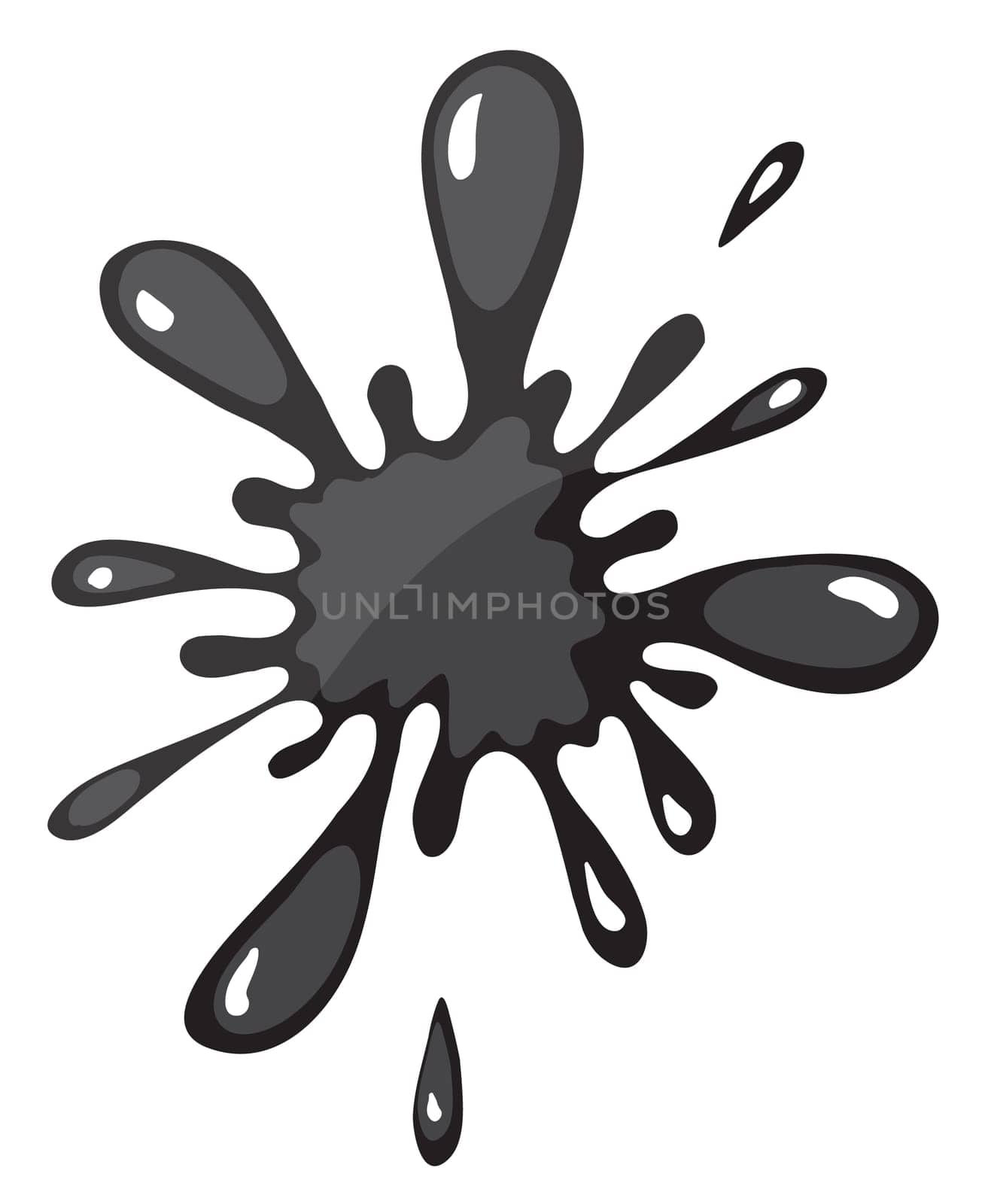 illustration of black color splash on a white background