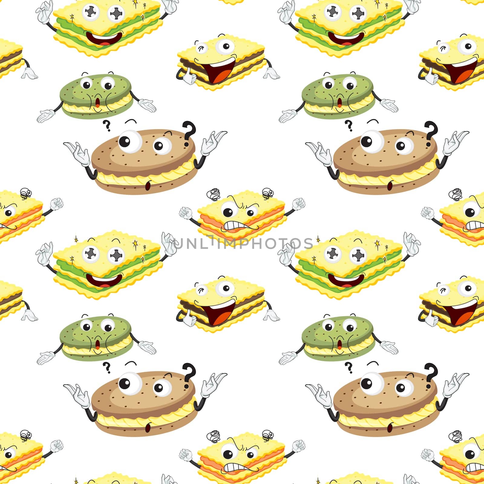 illustration of a cream biscuit on white background