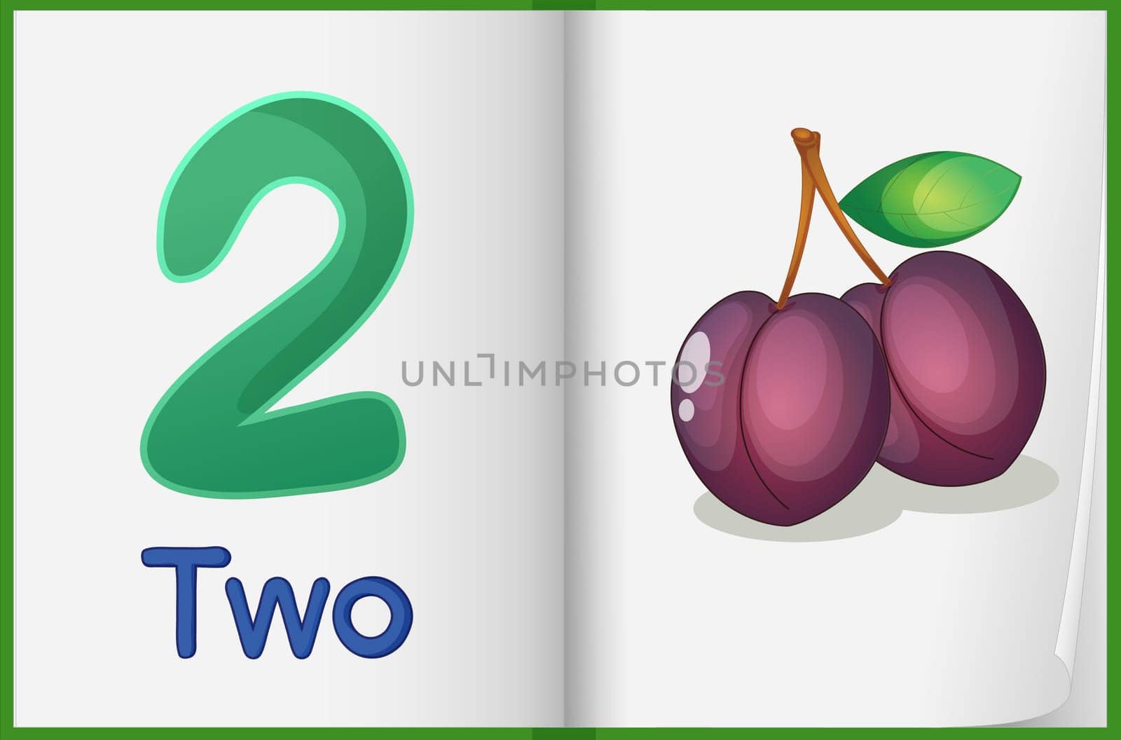 Counting number illustration sheet in book