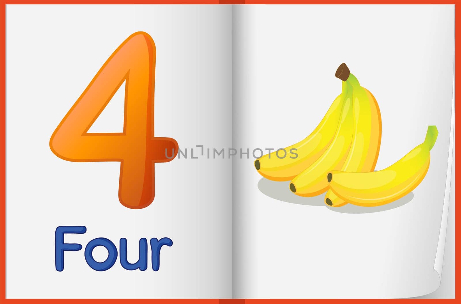 Counting number illustration sheet in book