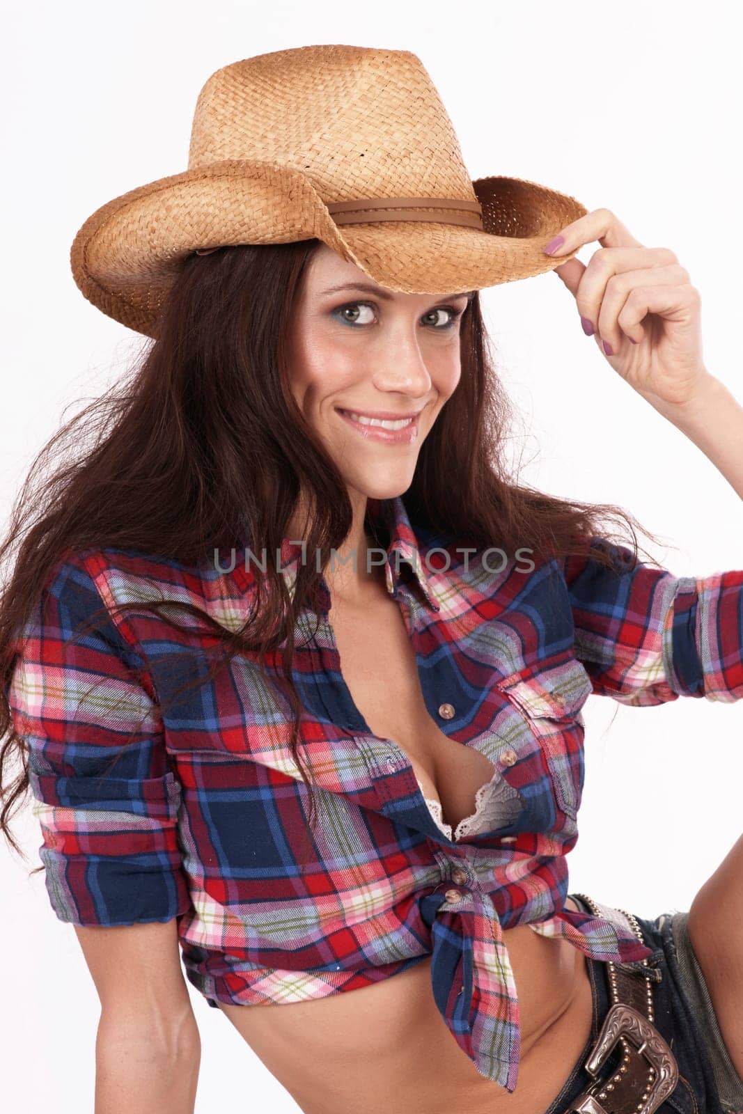 A Beautiful Country Girl tips her hat to you