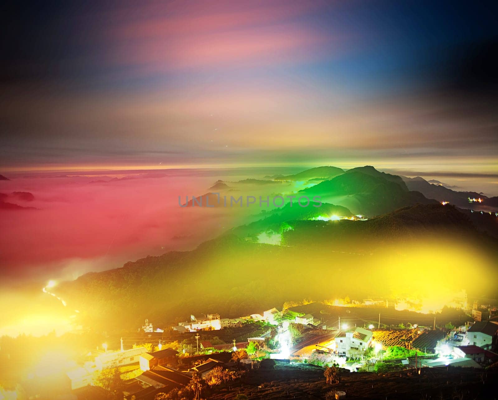 Alishan stone Zhuo Sunset, Taiwan. for adv or others purpose use