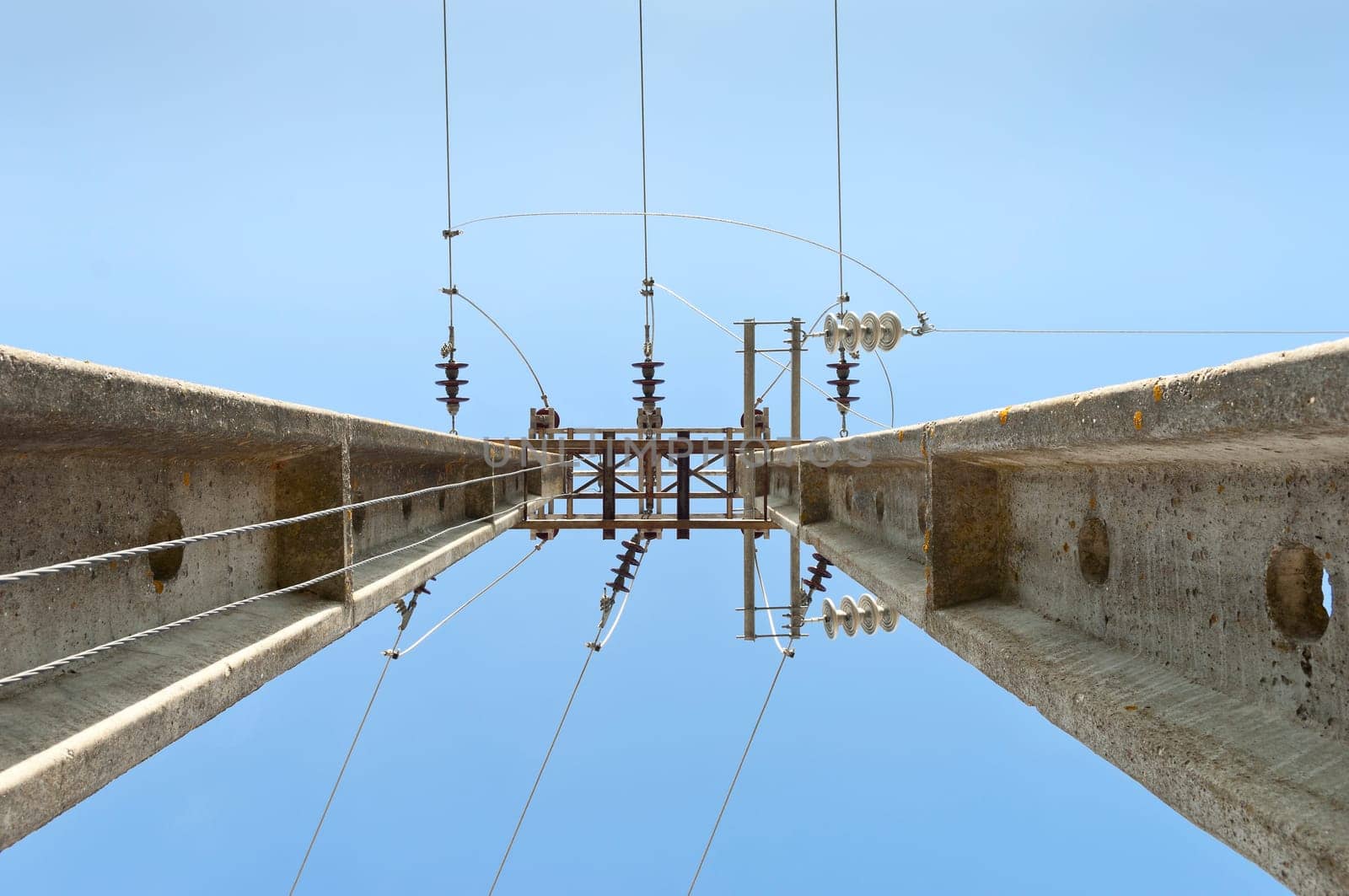Electric poles of a medium voltage power line