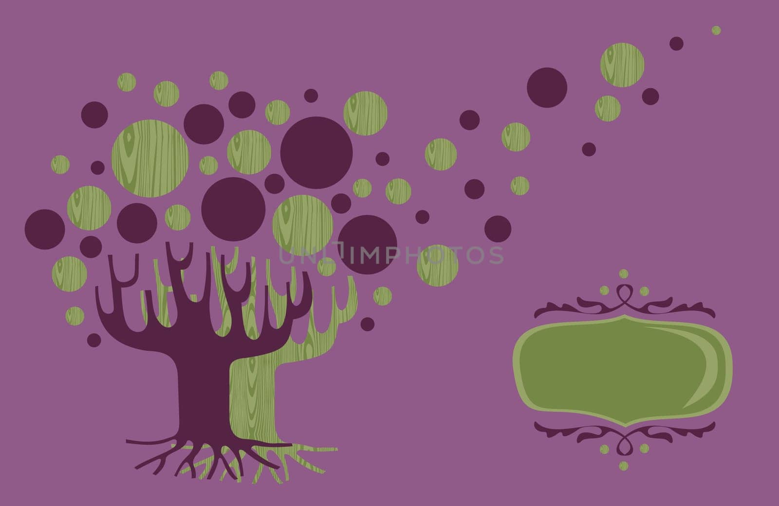 Diversity concept tree illustration greeting card template. Vector file layered for easy manipulation and custom coloring.