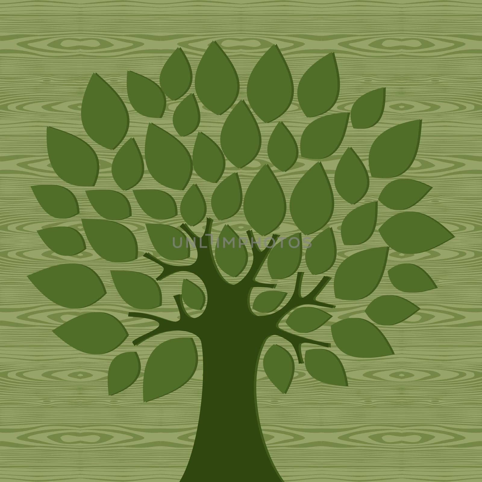 Eco friendly tree over wooden pattern background. Vector file layered for easy manipulation and custom coloring.