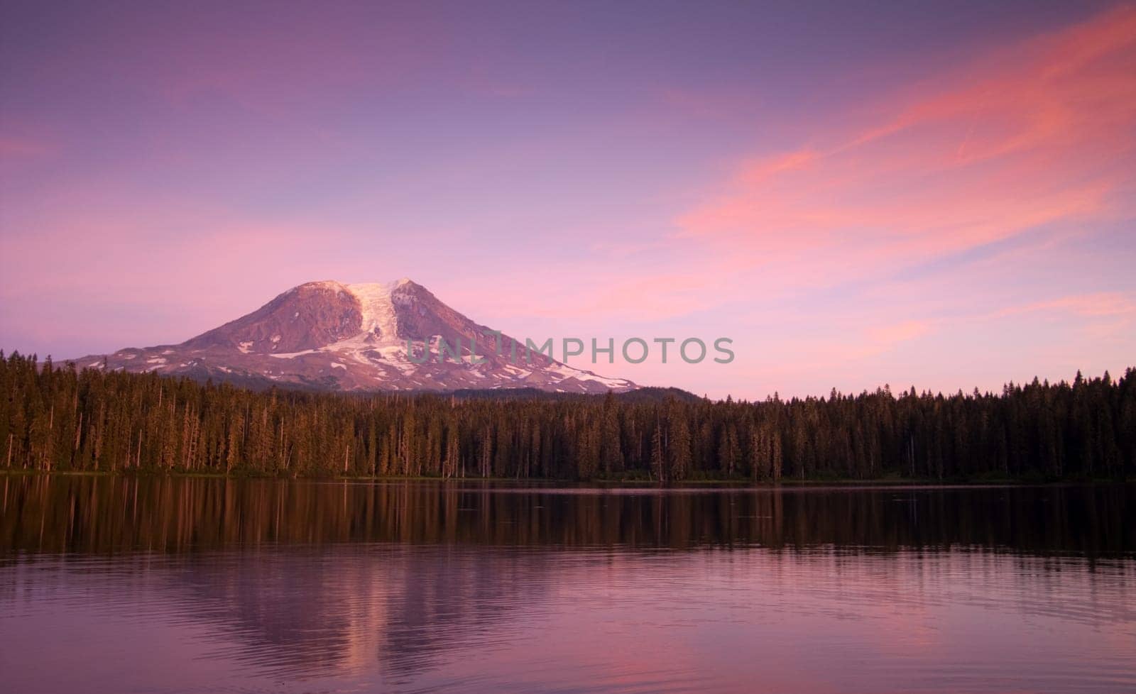 Takhlakh Lake at sunset in Washington State