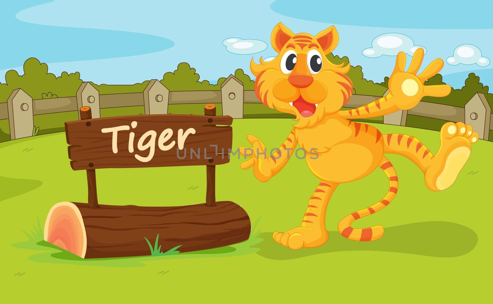 Illustration of animal enclosure at the zoo