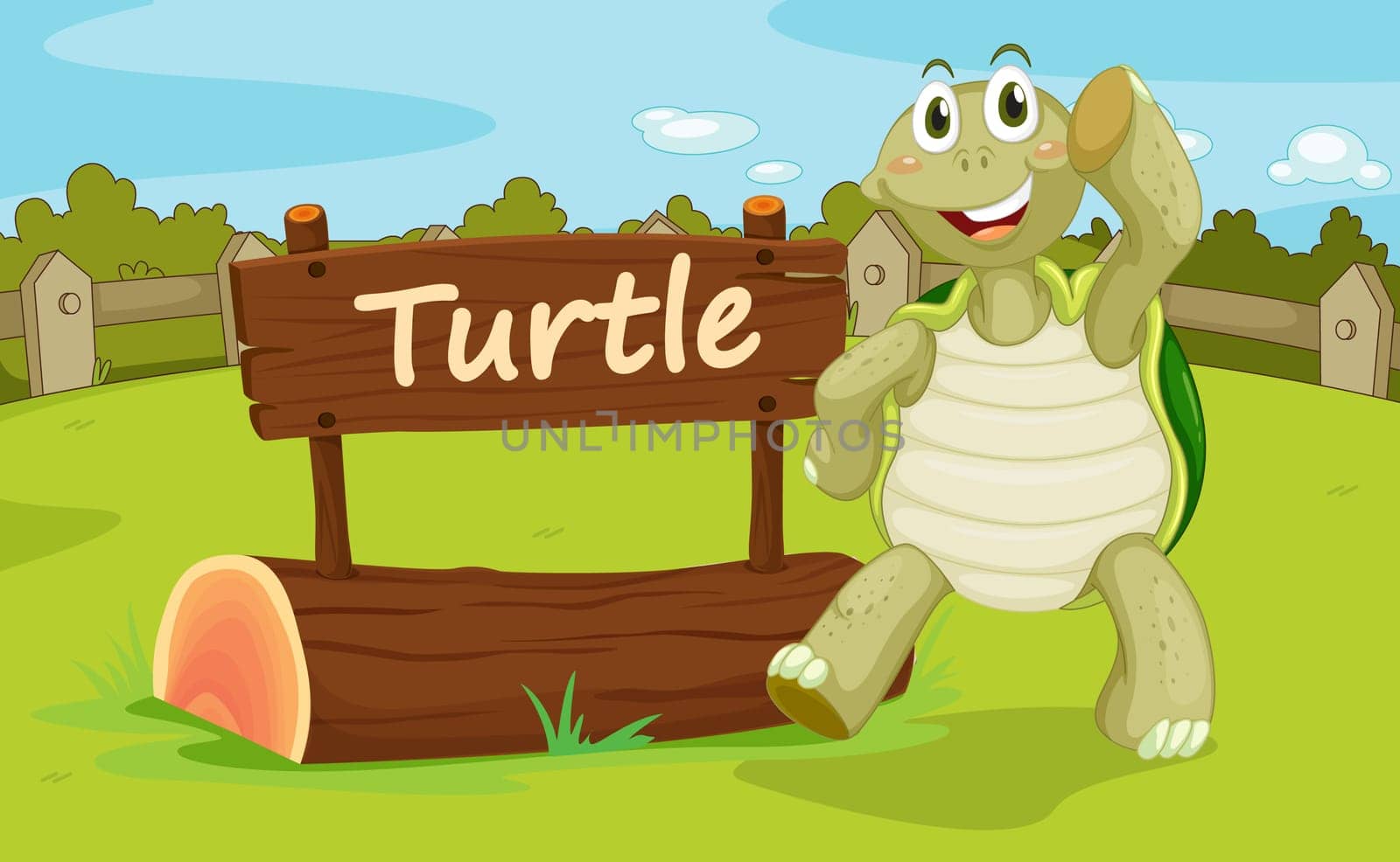 Illustration of animal enclosure at the zoo