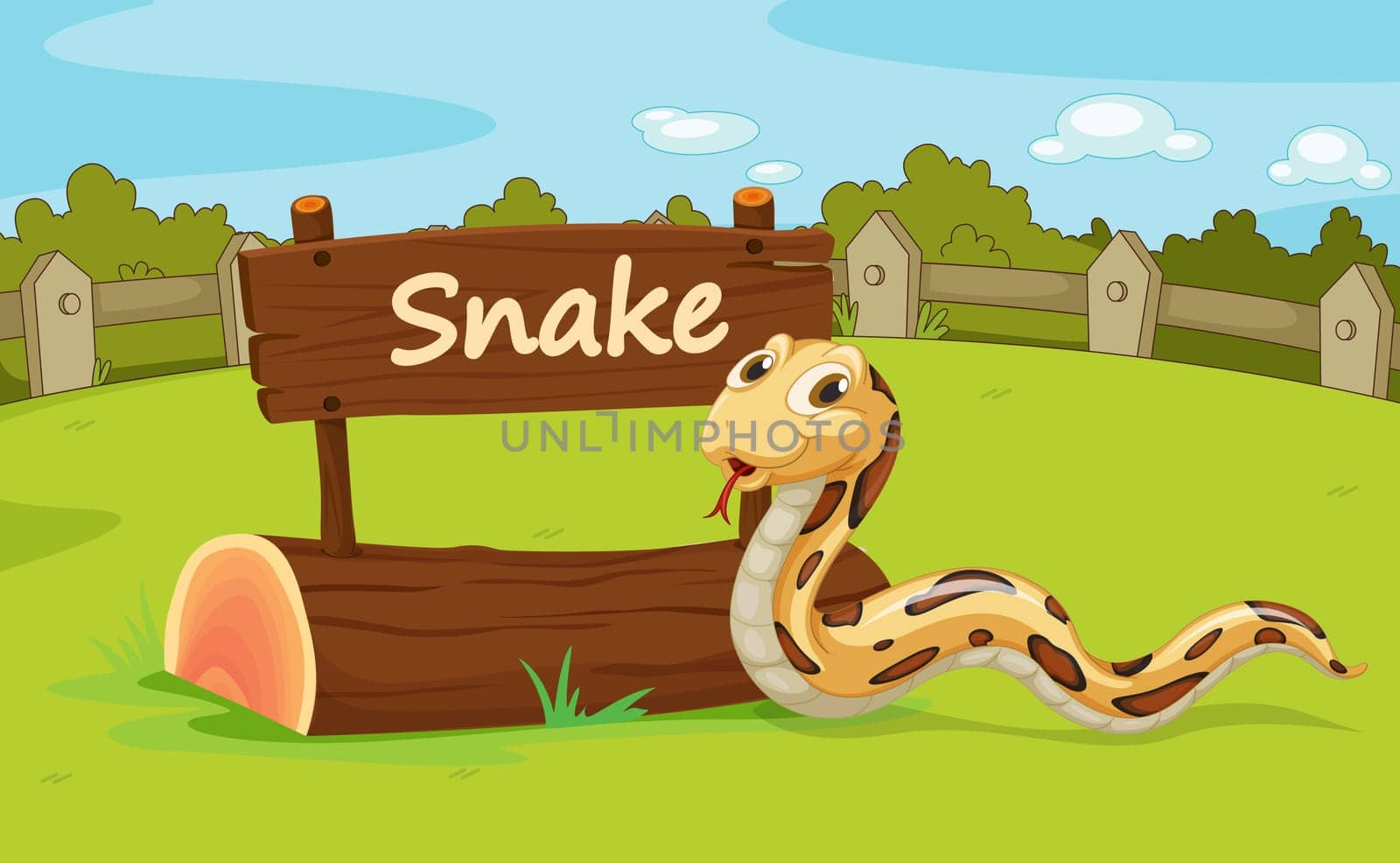Illustration of animal enclosure at the zoo