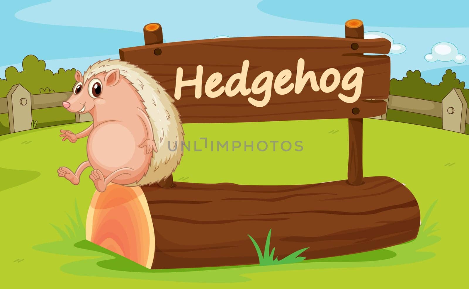 Illustration of animal enclosure at the zoo
