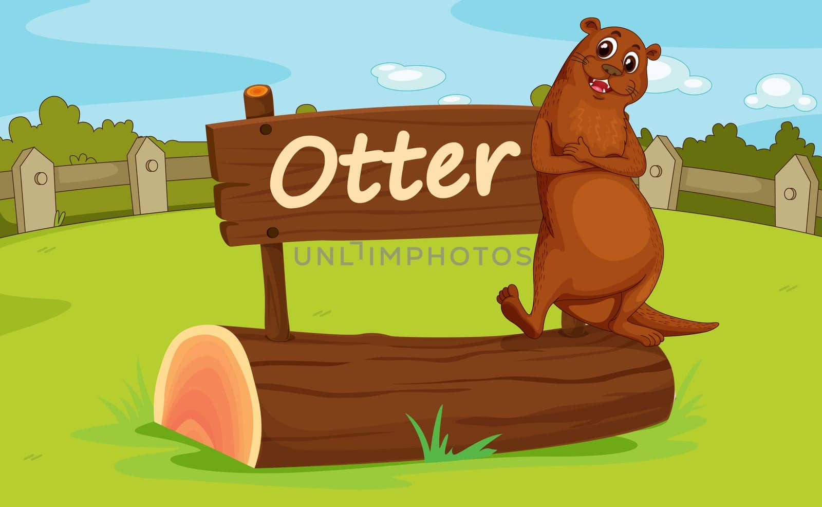 Illustration of animal enclosure at the zoo