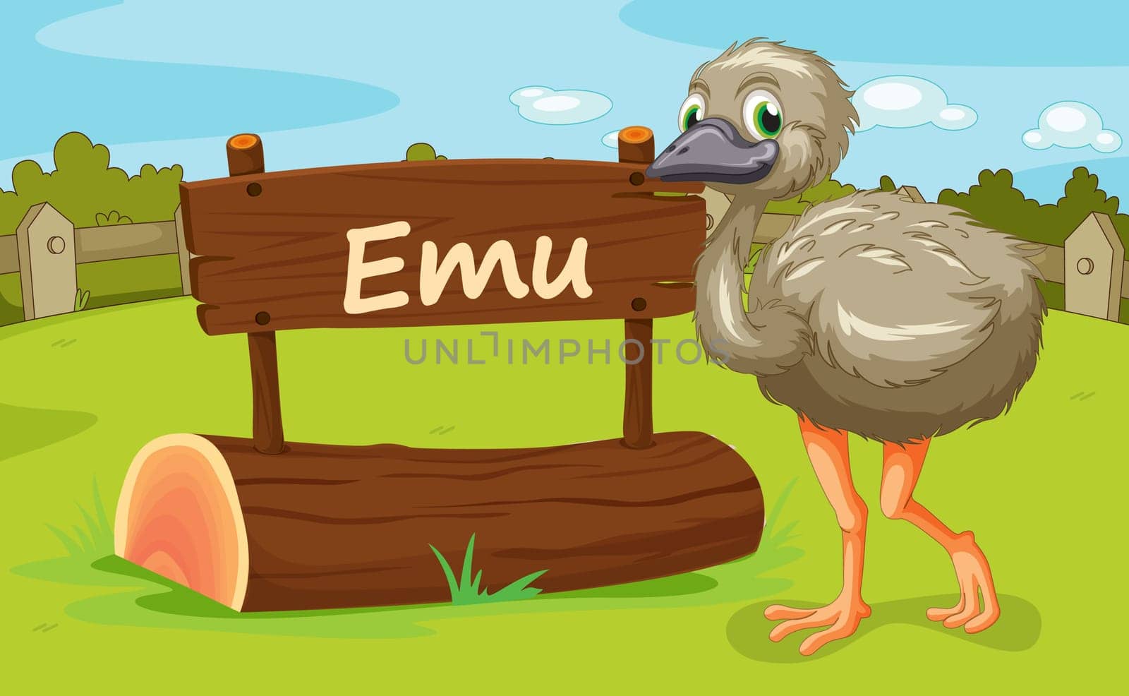 Illustration of animal enclosure at the zoo