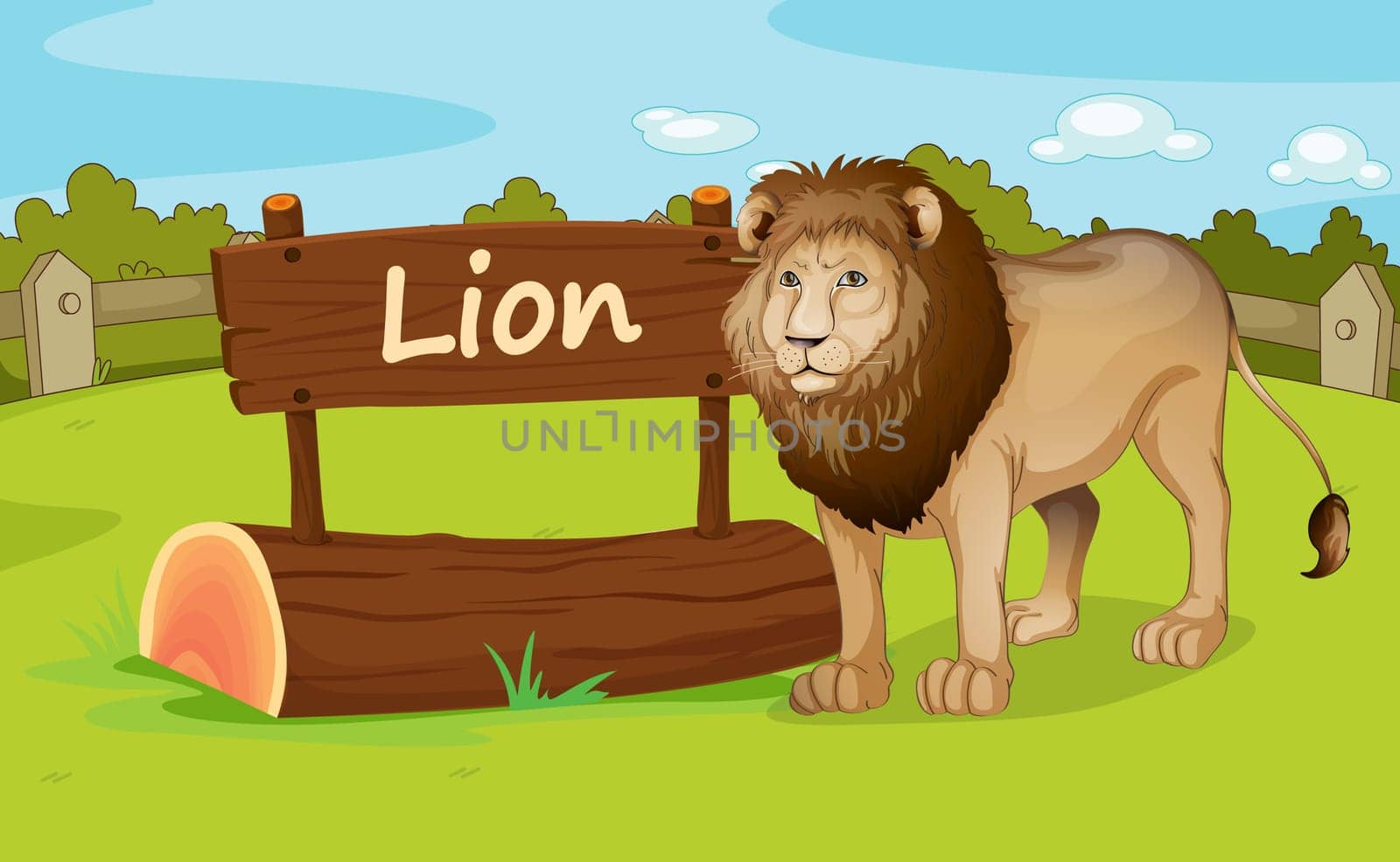 Illustration of animal enclosure at the zoo