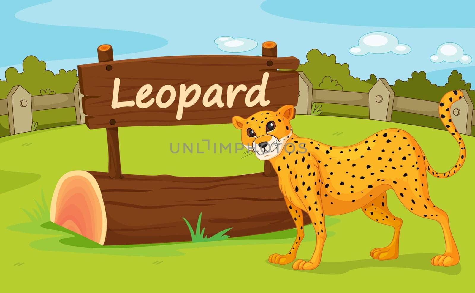 Illustration of animal enclosure at the zoo
