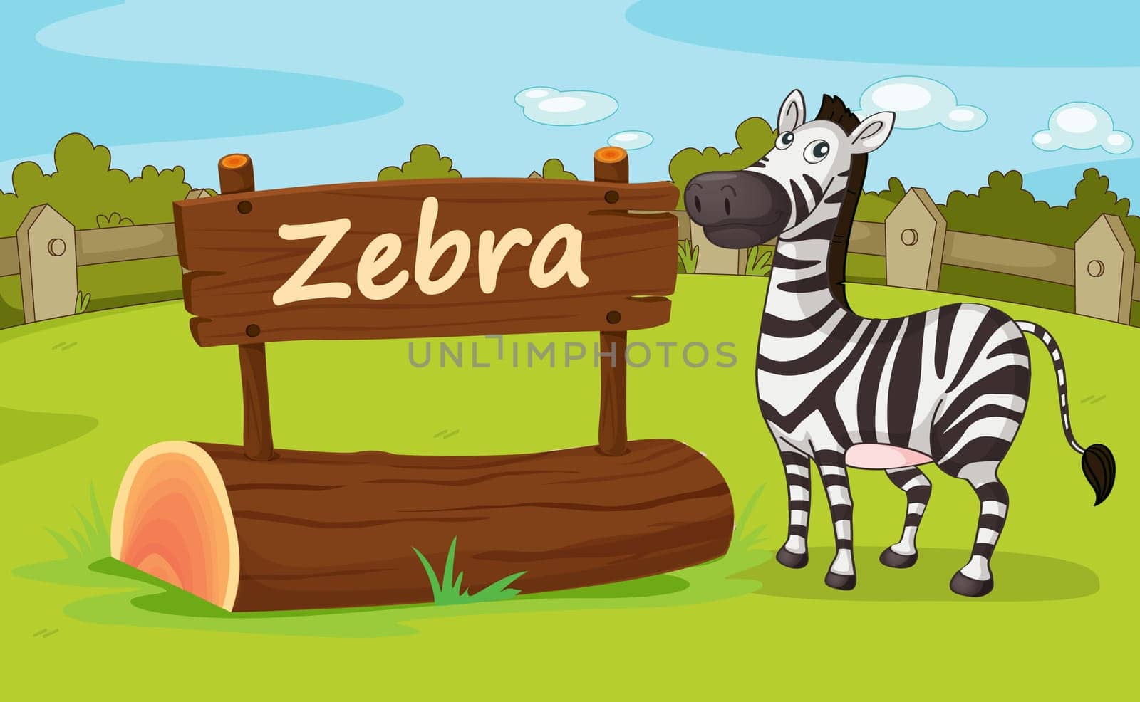 Illustration of animal enclosure at the zoo