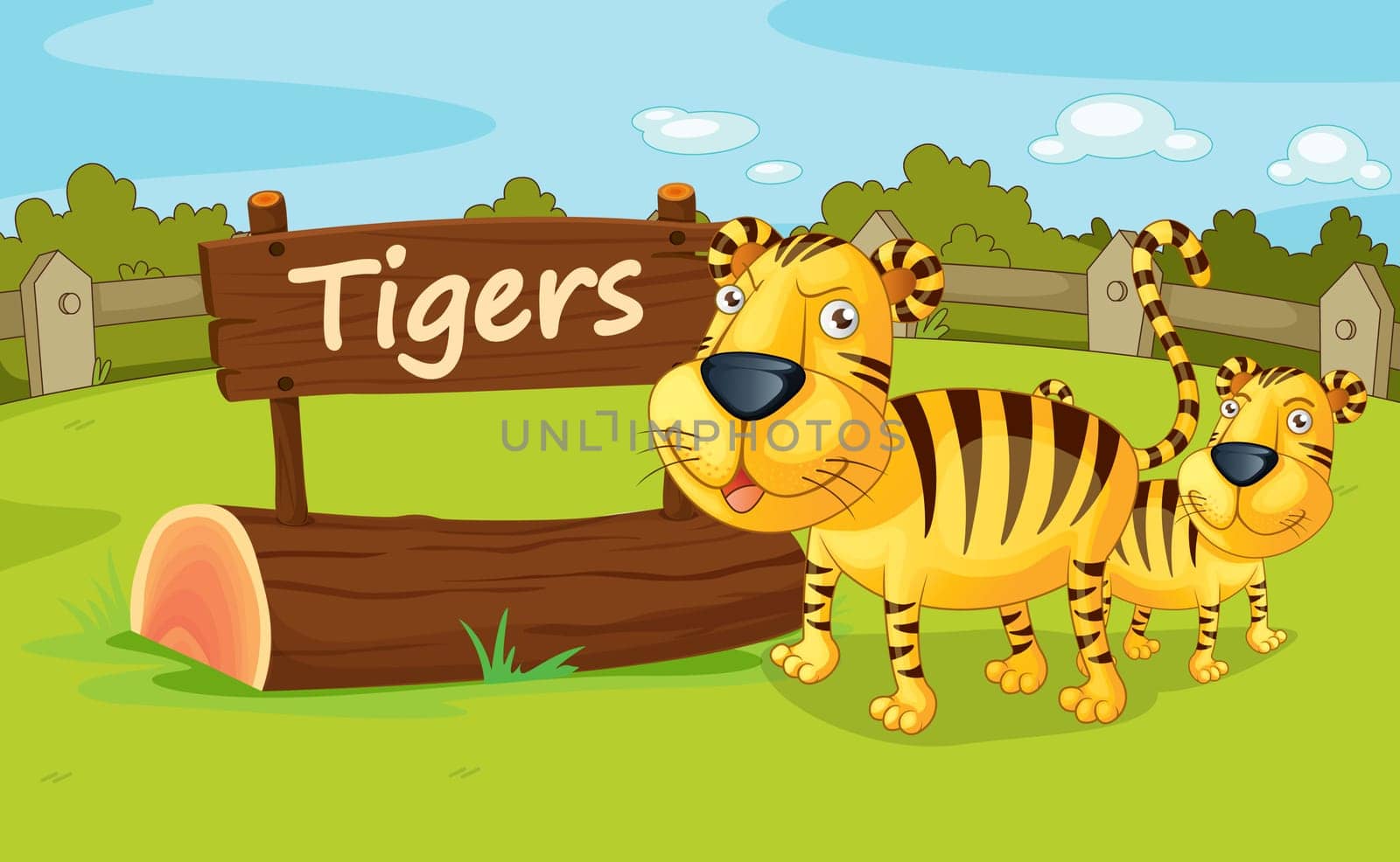 Illustration of animal enclosure at the zoo