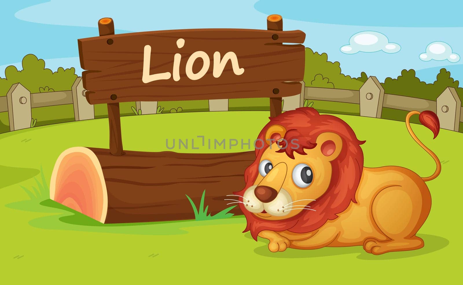 Illustration of animal enclosure at the zoo