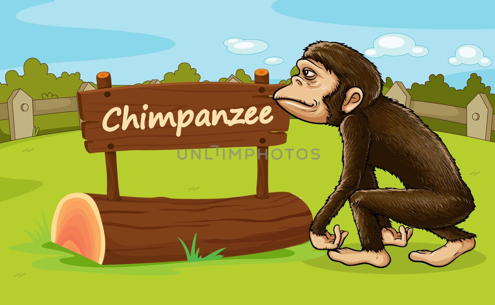 Illustration of animal enclosure at the zoo