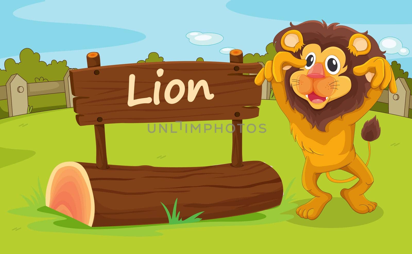Illustration of animal enclosure at the zoo