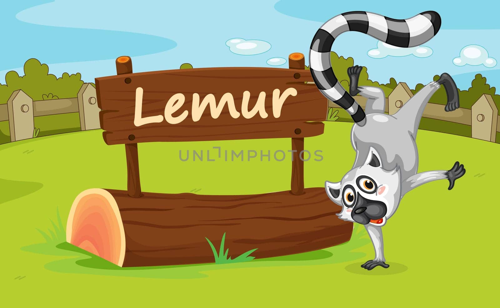 Illustration of animal enclosure at the zoo