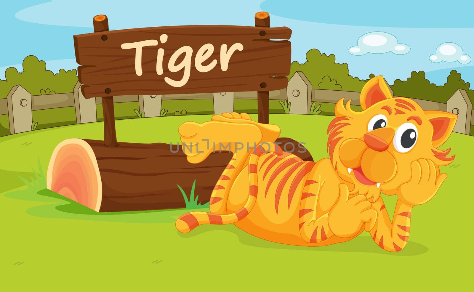 Illustration of animal enclosure at the zoo