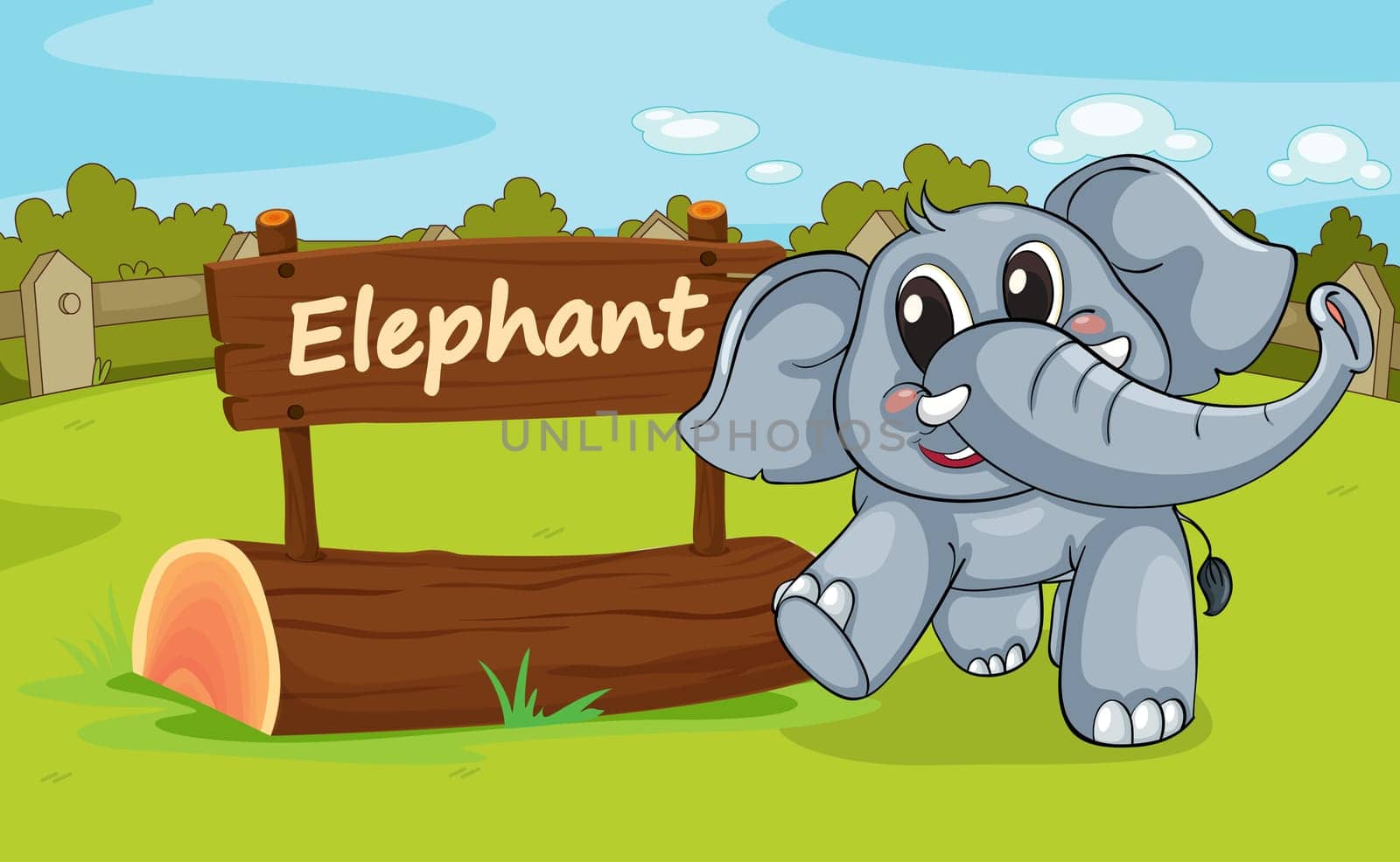 Illustration of animal enclosure at the zoo