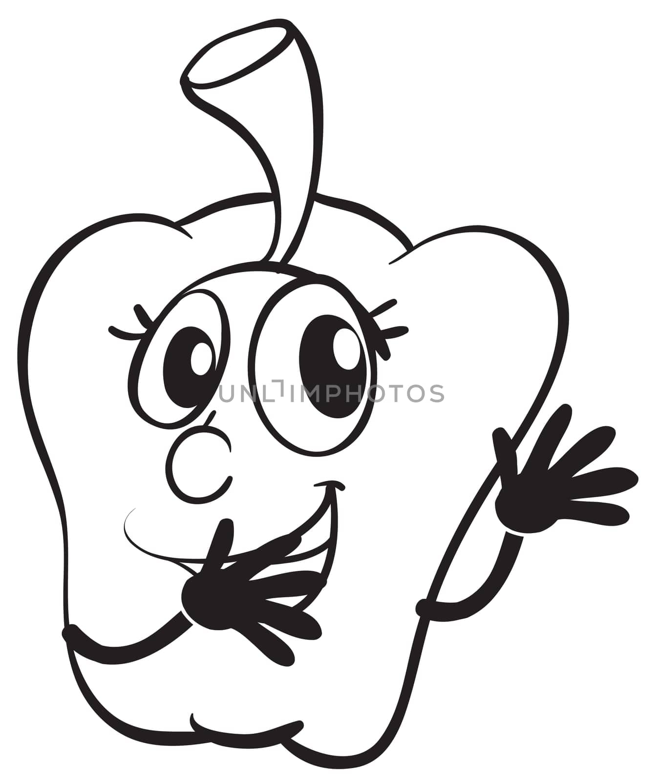 detailed illustration of a capsicum on white background