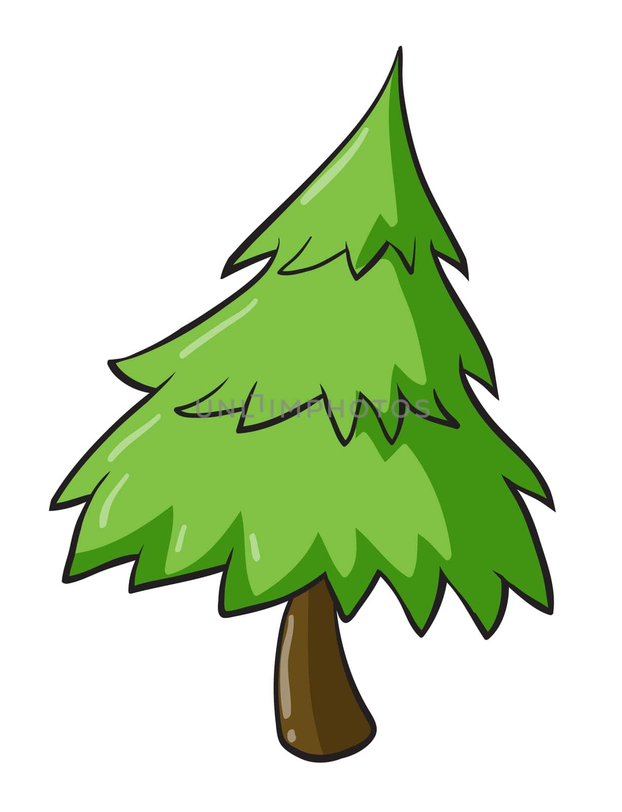 illustration of a christmas tree on a white backgroud
