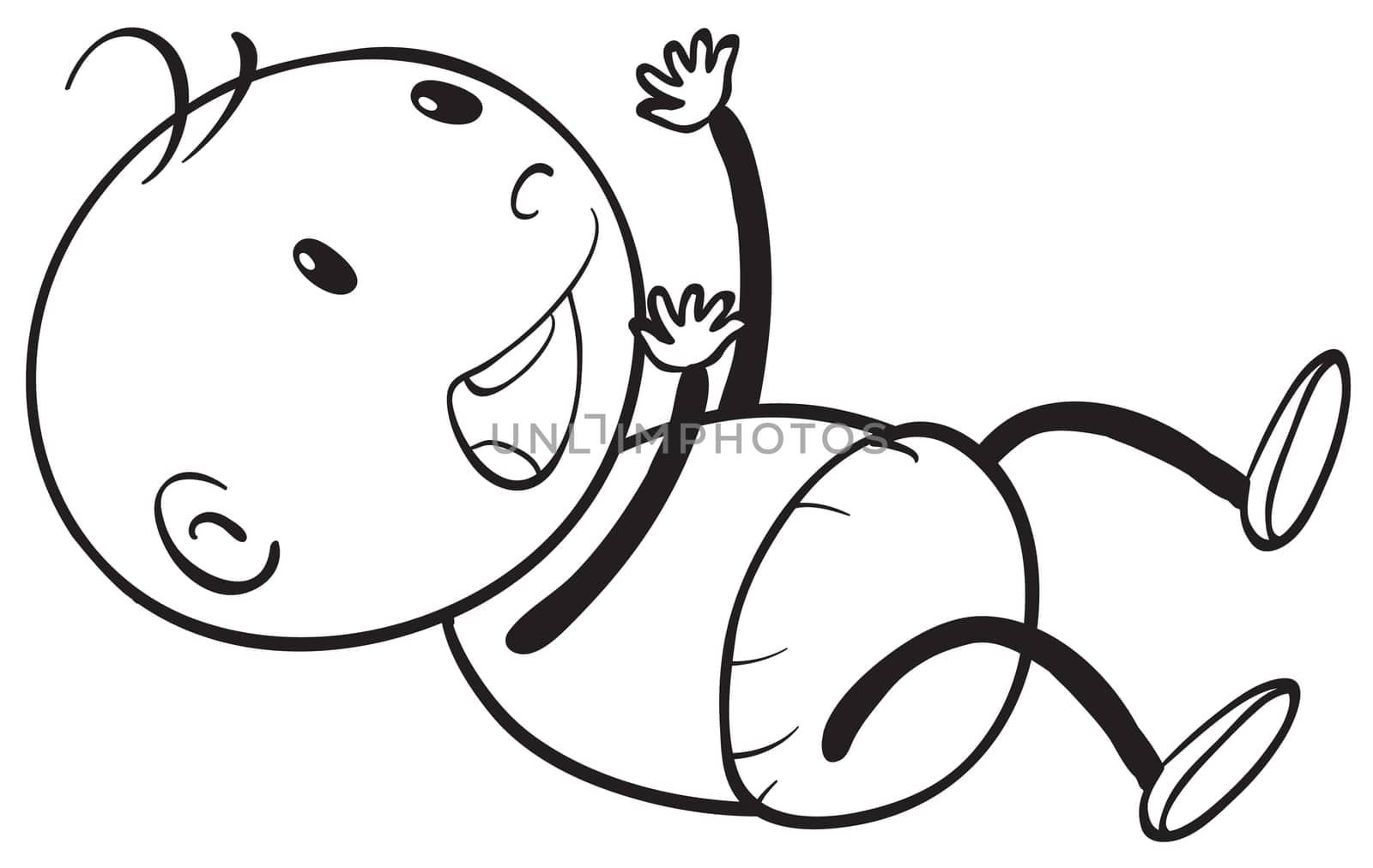 illustration of a baby sketch on a white background