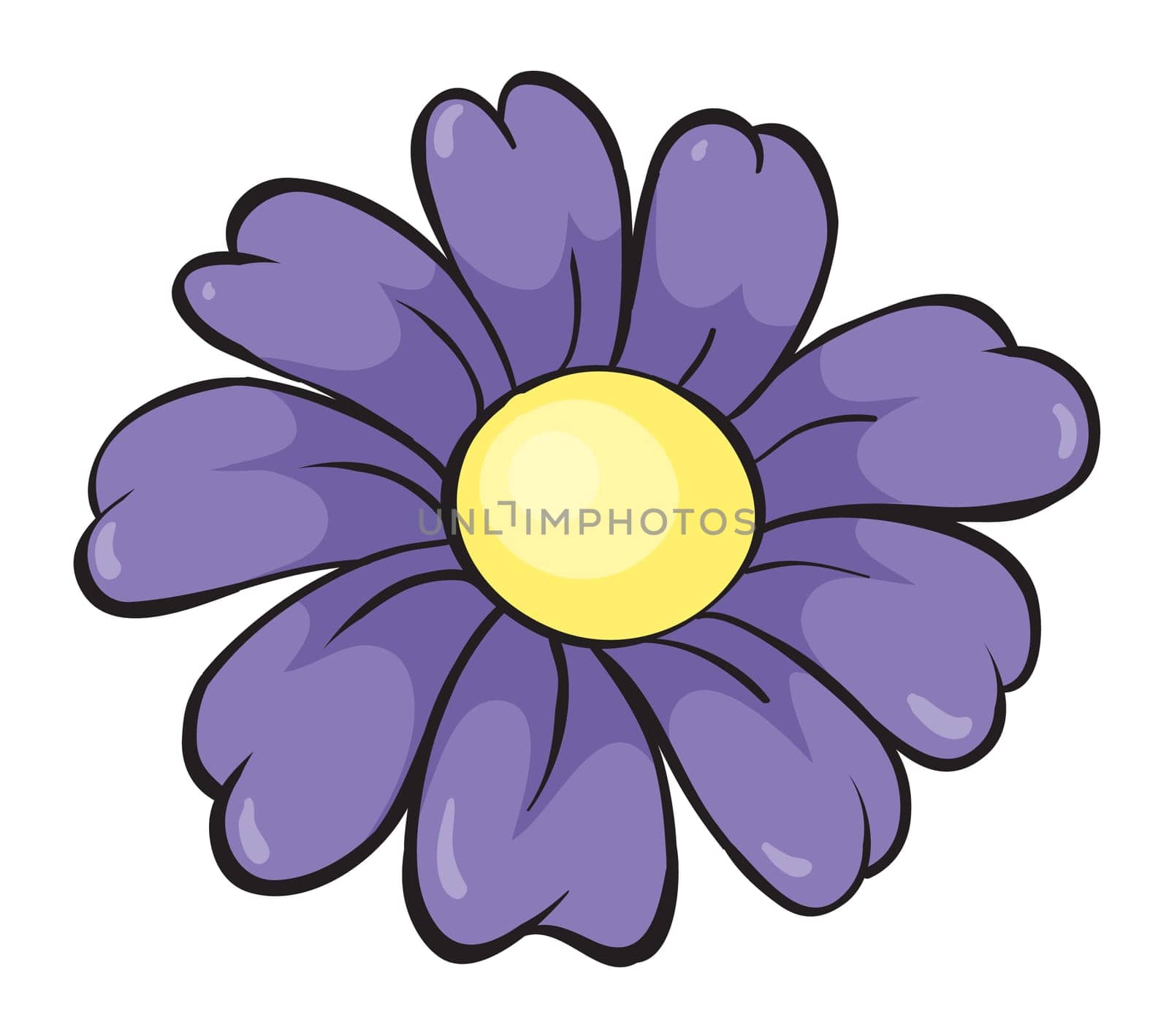 illustration of a purple sketch on white background