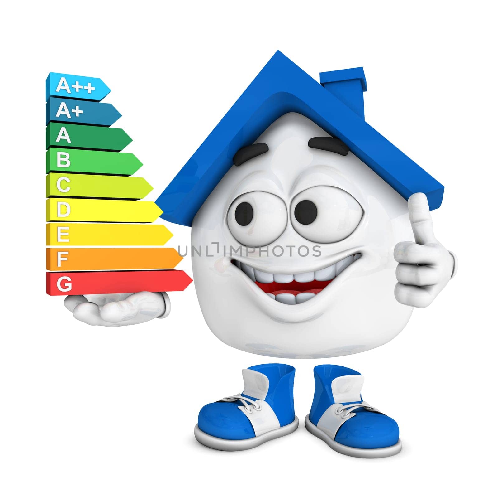 Small 3D House Blue - Top Energy Consumption