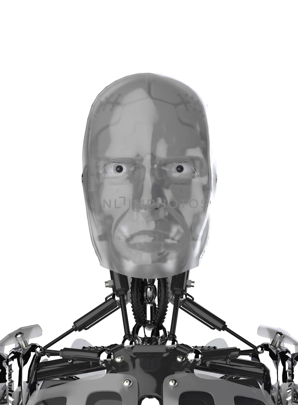 Cyborg Face - Silver