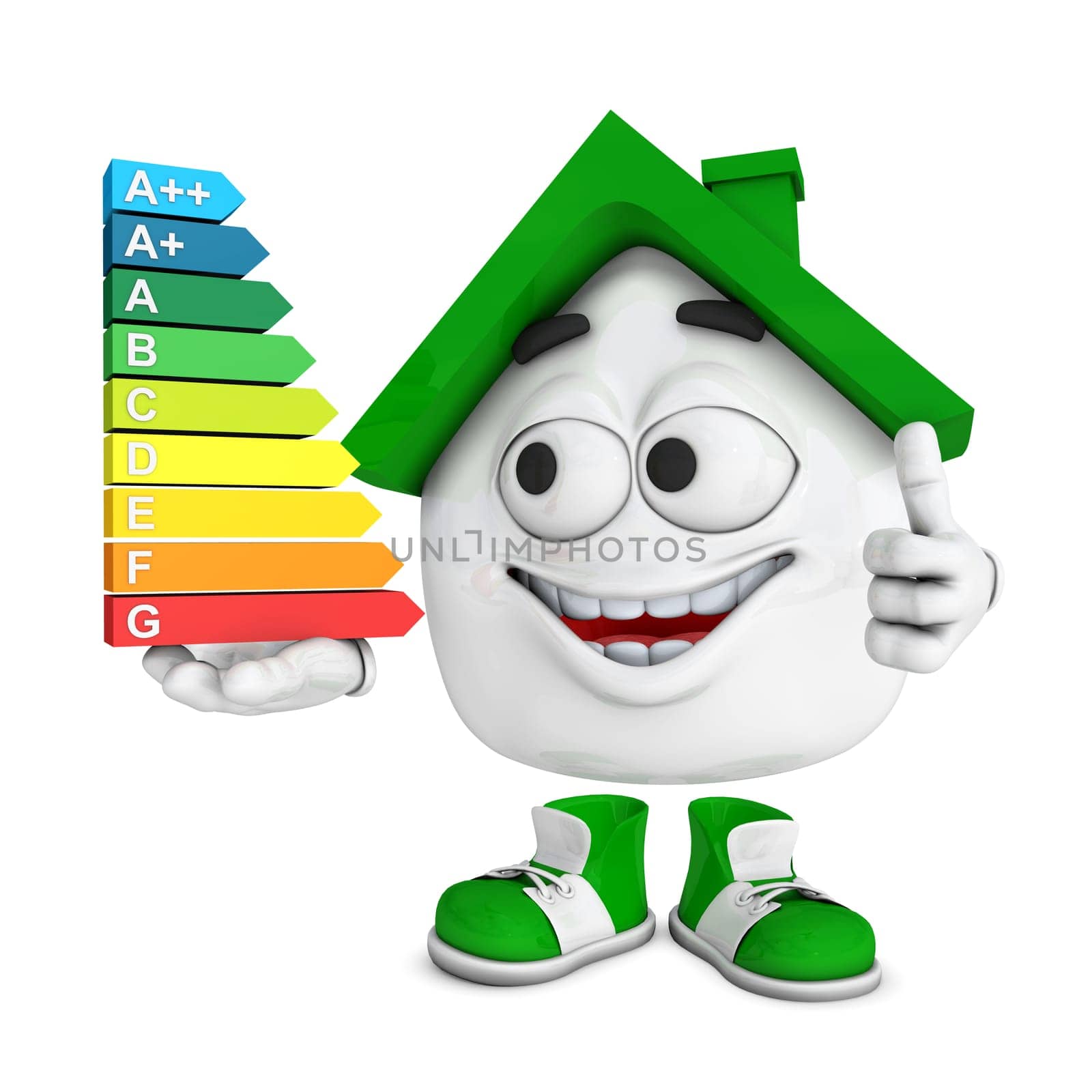 Small 3D House Green - Top Energy Consumption