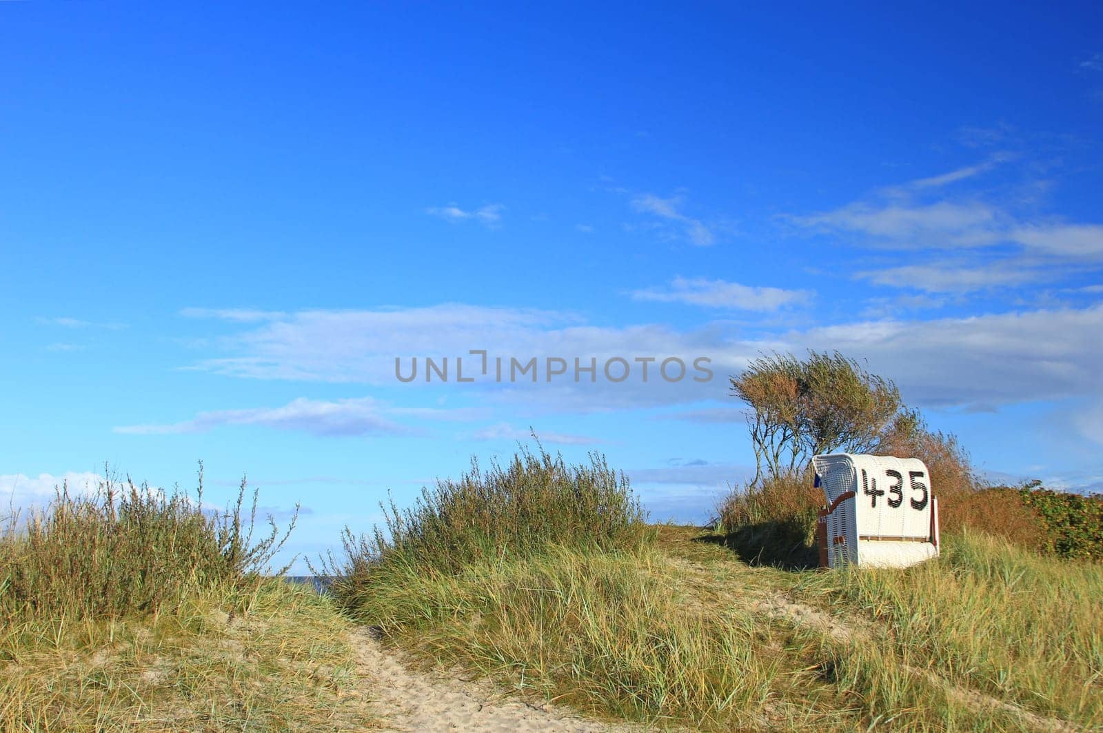 Beach chair in the dunes,North Sea,Germany