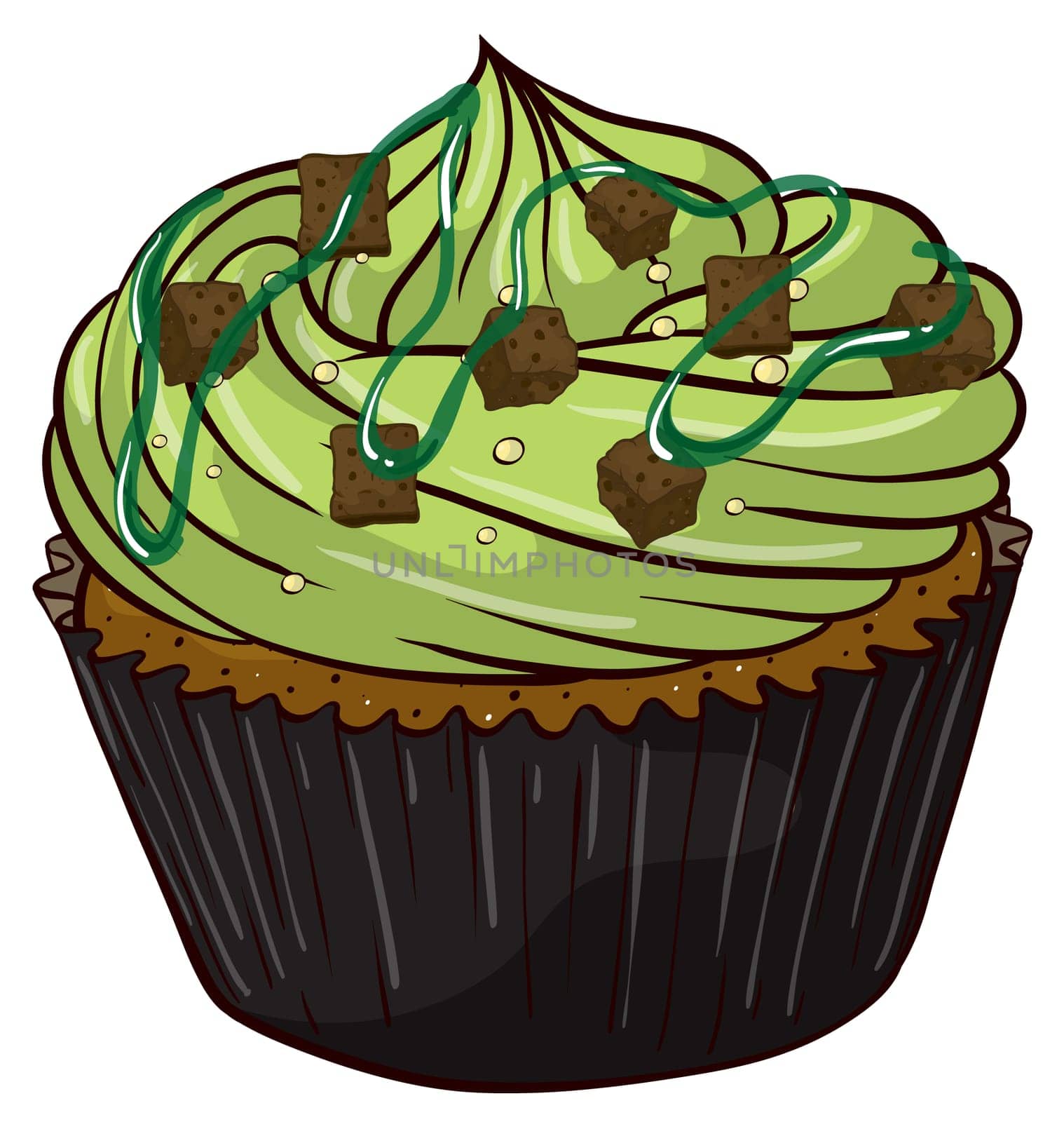 Illustration of an isolated cupcake on a white