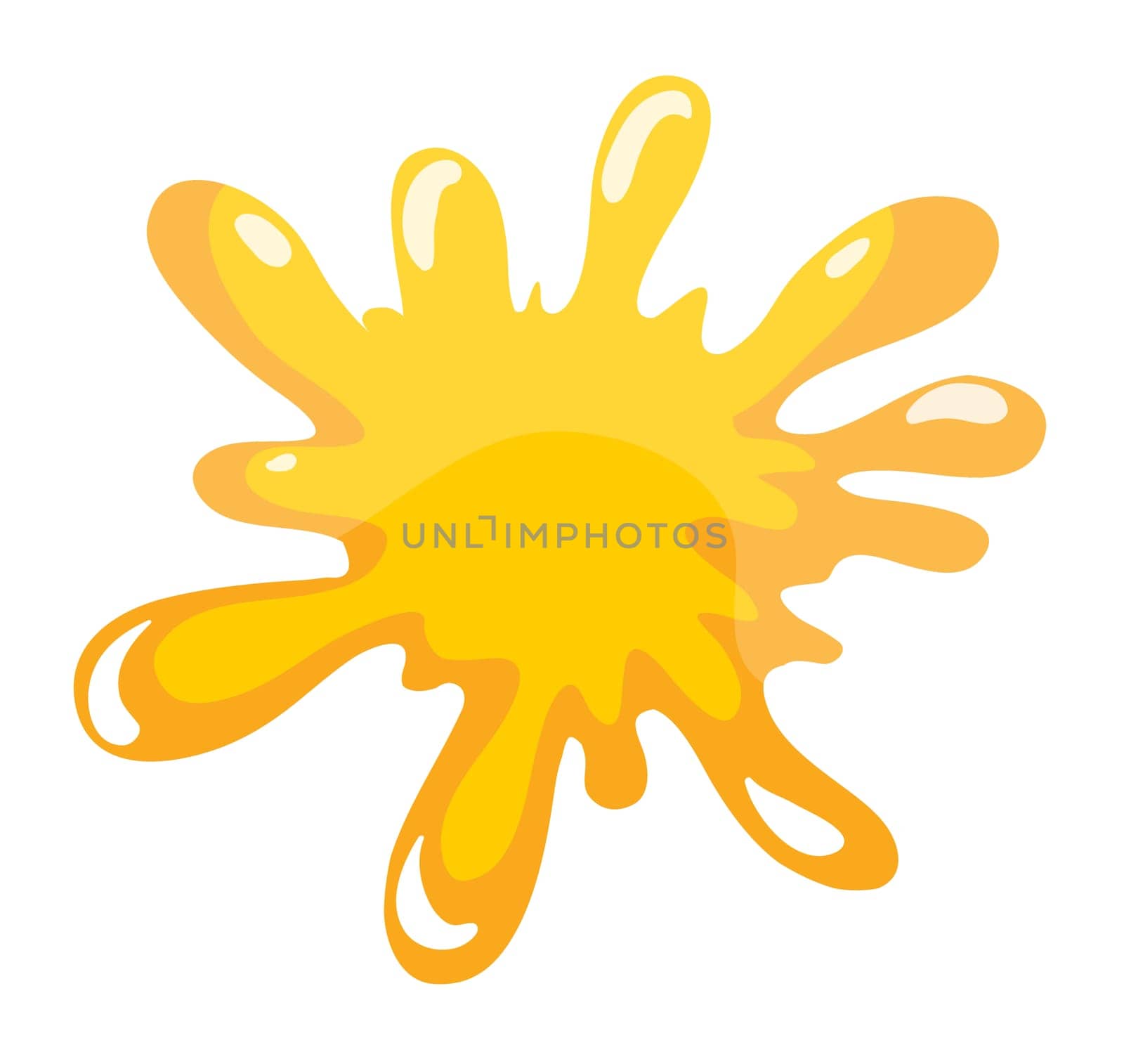 illustration of yellow color splash on a white background