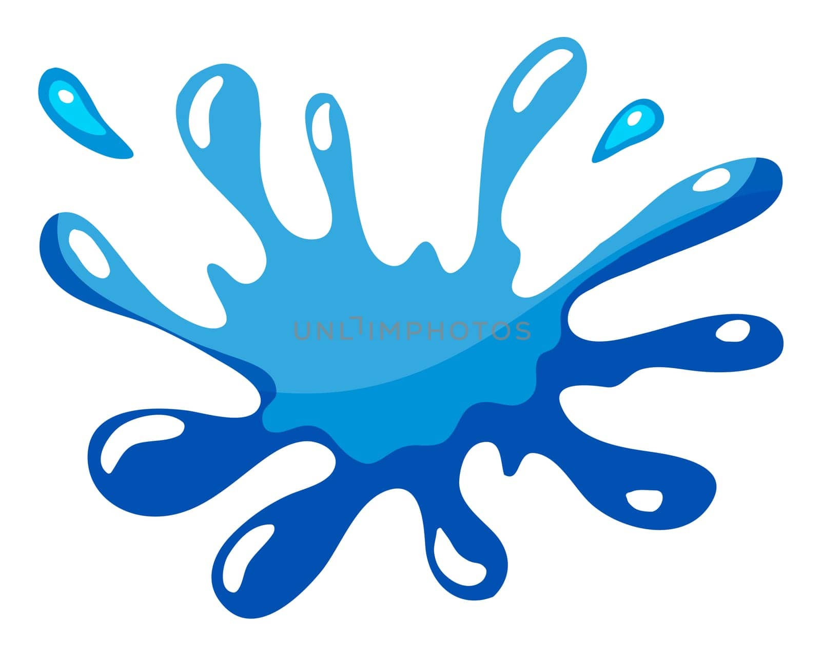 illustration of a blue color splash on a white background