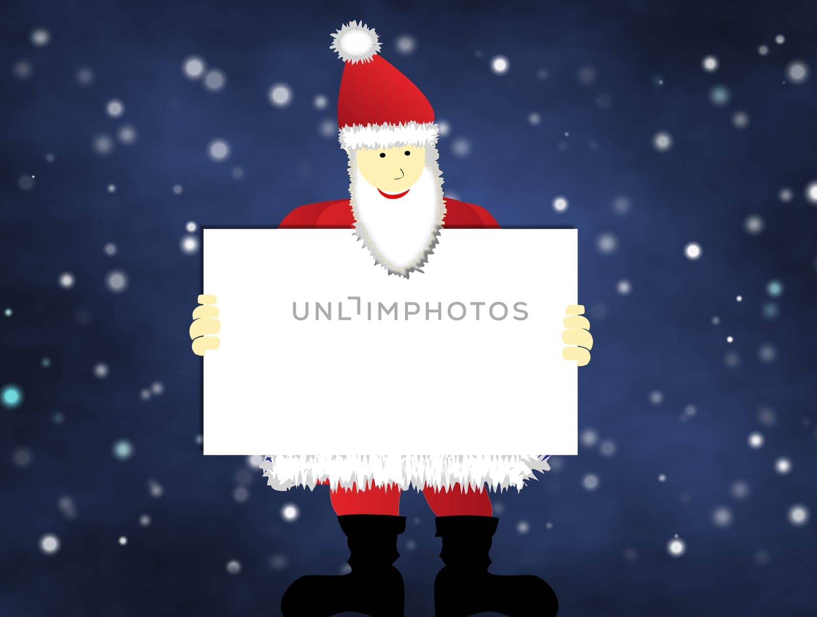 Santa Claus with blackboard