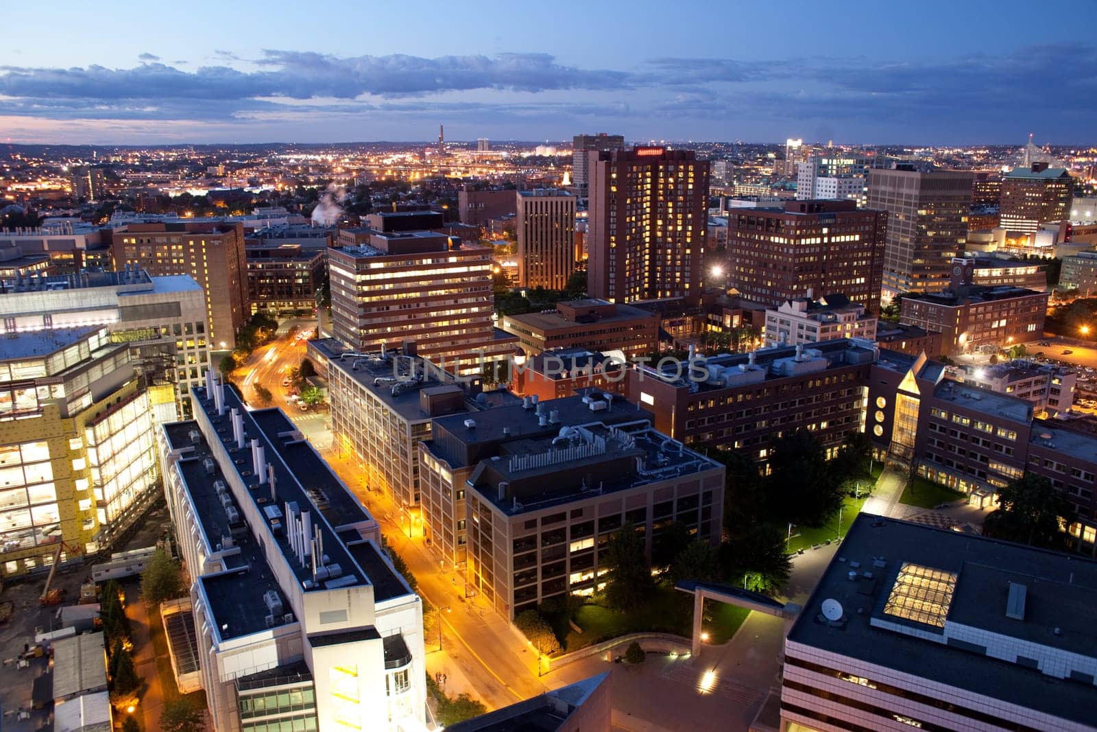 Aerial view of Cambridge and Boston's Back Bay
