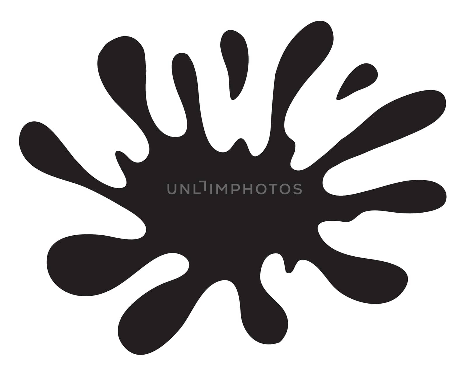 illustration of a black color splash on a white background