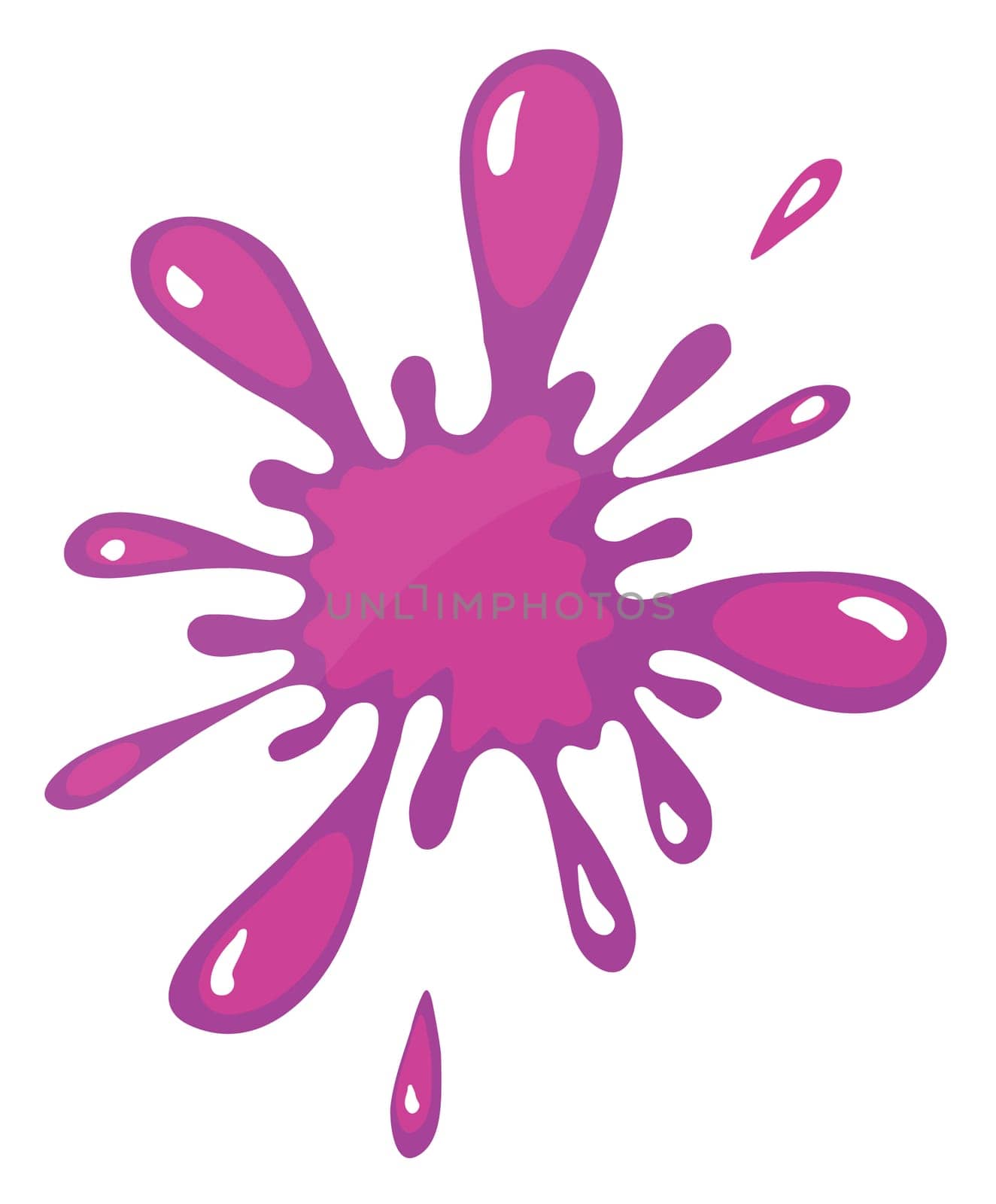 illustration of a pink color splash on a white background