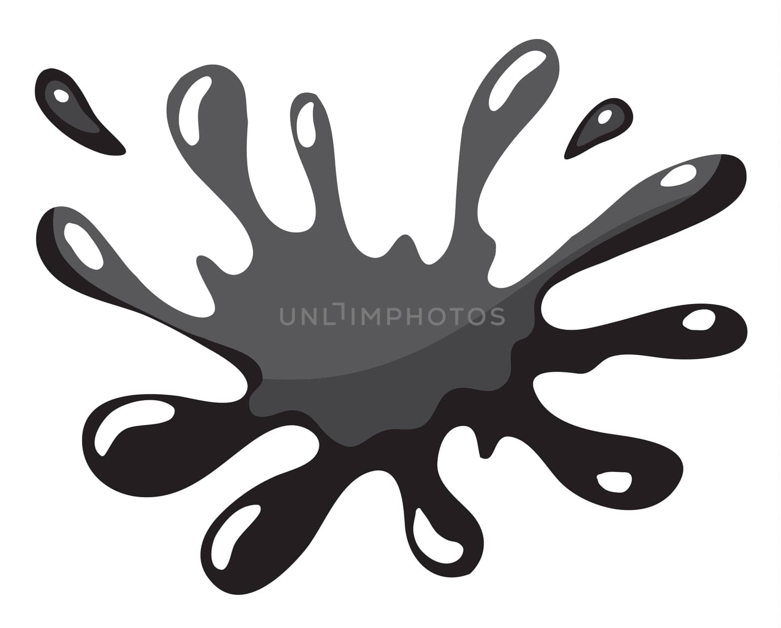 illustration of a black color splash on a white background