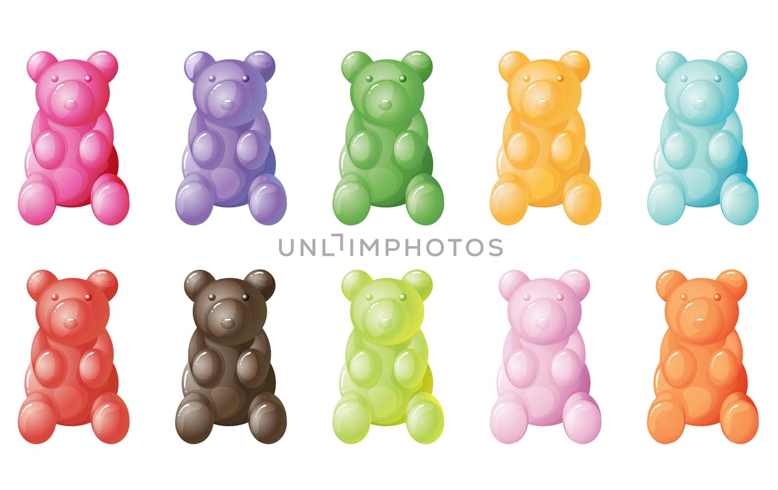 illustration of gummy bears on a white background