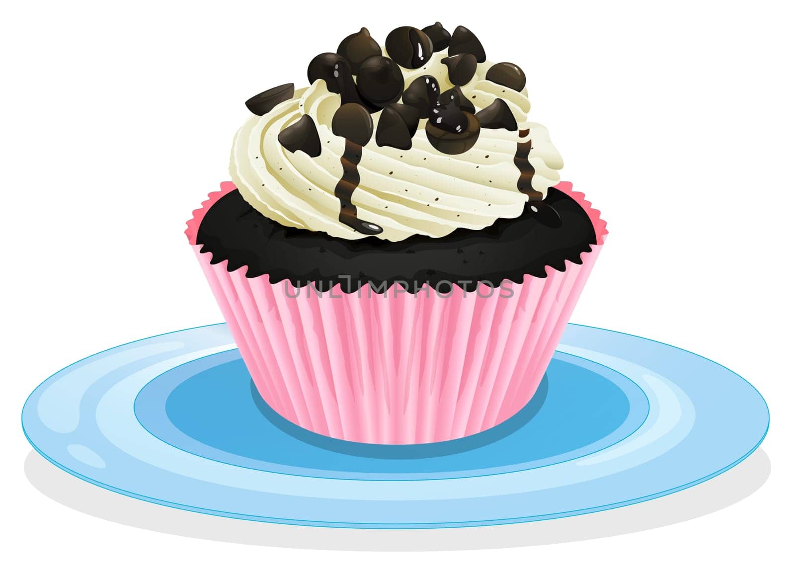 Illustration of an isolated cupcake on a white
